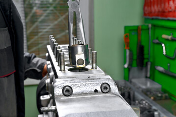 diesel engine fuel pump repair installation of section tappets engine housing