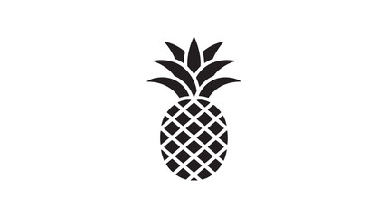 Obraz premium Pineapple icon simple flat vector glyph isolated on white background for summer designs