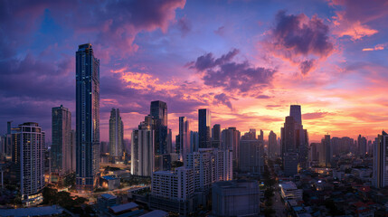 Fototapeta premium city ​​sunrise time