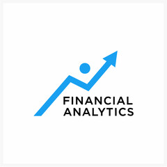 Financial Analytics Logo Ascending Arrow Icon for Business Data Analysis & Growth