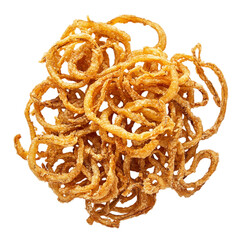 Crispy fried onion rings Isolated transparent on white background