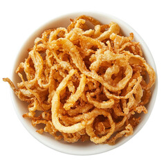 Crispy fried onion rings Isolated transparent on white background