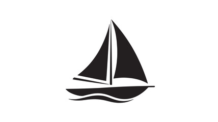 Fototapeta premium Minimalist sailboat icon simple flat vector illustration for travel and recreation isolated on white background