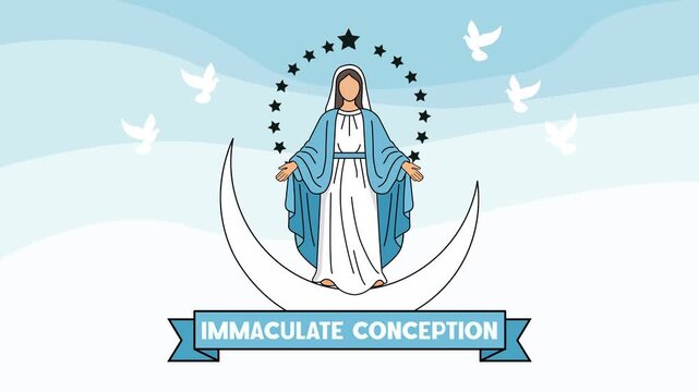 Animated Feast of the Immaculate Conception Illustration