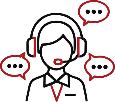 Customer service representative with headset