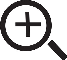 Obraz premium check cross icon in black flat style Search check, cross, bug, people, . Magnifier loupe elements. Stock vector. Modern check cross isolated on transparent background.