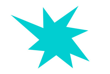 Abstract starburst explosion shape for highlight, sale banner, comic effect, and design accent on transparent background