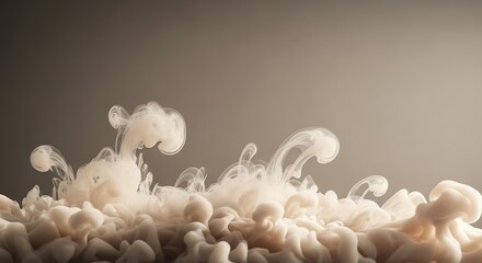 Ethereal plumes of luminous smoke create a surreal and delicate space