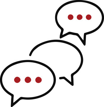 Three speech bubbles stacked on each other