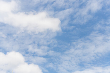 soft white clouds on blue sky, wide natural copy space