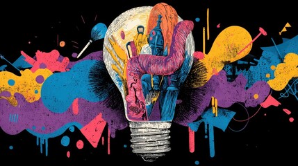 colorful abstract light bulb creative idea