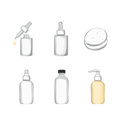 Set of cosmetic products packaging illustration