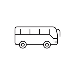 Bus: A clean line icon of a bus, symbolizing public transport, city travel, commuting, or road trips perfect for transportation and travel-themed designs. Vector icon EPS 10