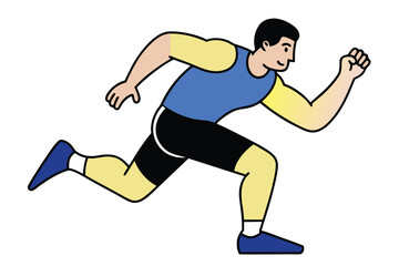 Illustration of a man running fast with