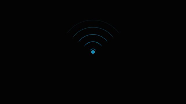 adio wave icon animation, network tower produced radio wave concept.Technology Radio wave WI-FI signal animation background 4k resolution.