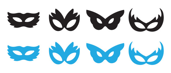 Mask Vector Set. Editable Carnival Graphics for UI, Print & Branding.