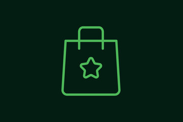 gift bag illustration in flat style design. Vector illustration.	