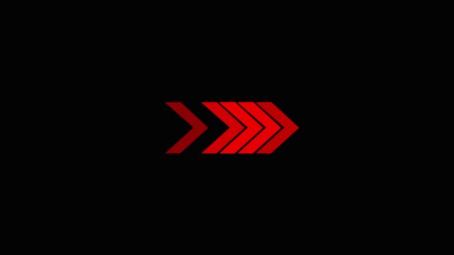 Gray Gradient Chevron Arrows Pointing Right on Black Background direction movement 4k