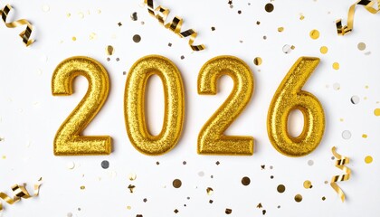 Golden Year Celebration - Happy New Year 2026 With Sparkly Confetti