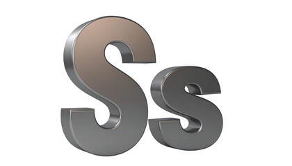 Naklejka premium Elegant Glossy Letter S Set for Typography and Design, isolated on transparent background