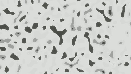 Abstract background of morphing and flowing grayscale amorphous liquid spots in a seamless loop.