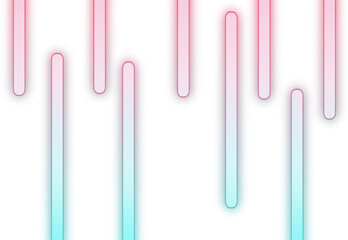 Abstract glowing neon lines horizontal on transparent background, neon lines PNG futuristic.