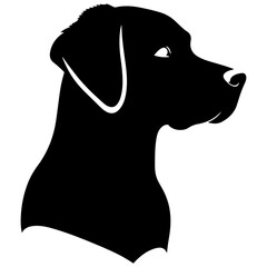 black dog silhouette and white background vctor 