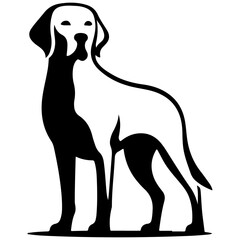 black and white dog vector silhouette 