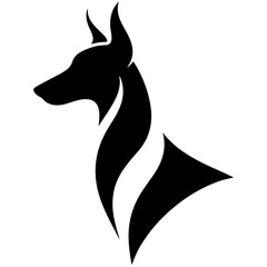 black silhouette of a dog vector 