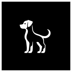 black and white dog vector illustration