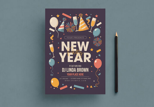 Happy New Year Flyer Layout