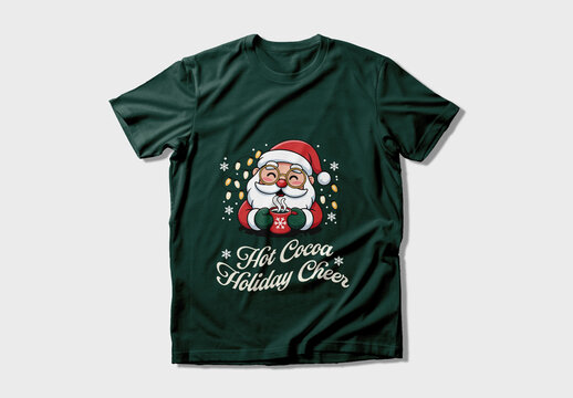 Hot Cocoa Holiday Cheer T Shirt Design Editable Cozy Holiday Print Design