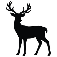 Silhouette of a majestic deer standing gracefully, a symbol of nature