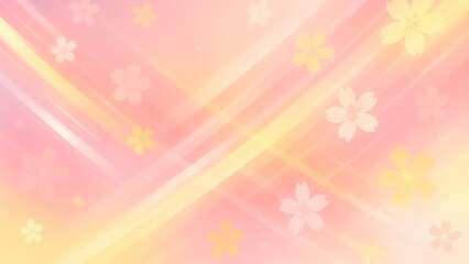 Soft Pink and Yellow Sakura Background with Gentle Light Waves