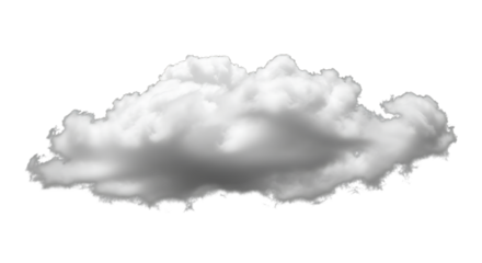 Fluffy white cumulus cloud isolated on transparent background