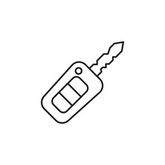 Car key: A minimal line icon of a car key, symbolizing vehicle access, car rental, driving, or security perfect for transport and travel-related designs. Vector icon EPS 10 