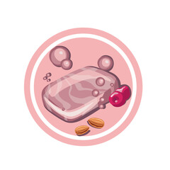 Foaming soap with cherry aroma illustration