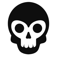 A spooky skull with hollow eyes and a grinning mouth