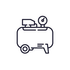 air compressor icon, line design on white