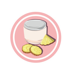 Pineapple Cream Jar, Cosmetics Cartoon