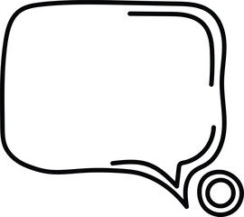Fototapeta premium Simple hand drawn outline of a speech bubble with a swirl accent