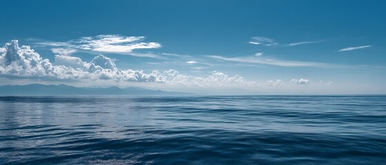 Fototapeta premium Bright seascape travel horizon clean daylight shot