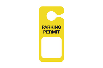 Parking Permit Car Mirror Hanger Template. Customizable Template for Vehicles, Reserved Parking, Event Passes, and Access Control. Perfect for Offices, Apartments, Hotels, and Businesses