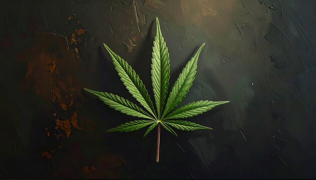 Closeup of a Cannabis Leaf.