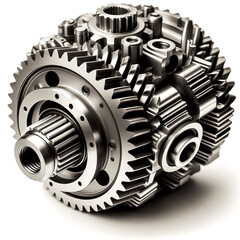 block of gears on light background