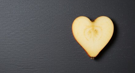 Obraz premium Pomme de terre crue biologique d?coup?e en forme de c?ur sur une surface simple. Repr?sentation culinaire d'amour et d'ingr?dient naturel ,gros plan ,sant? ,?motion