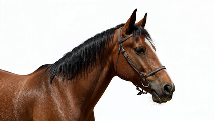 Obraz premium Mad rodeo horse isolated on white background