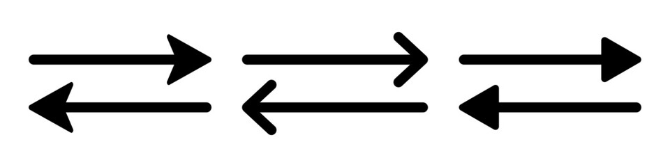 Set of horizontal arrows pointing in opposite directions
