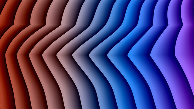 Abstract gradient chevron pattern in shades of red blue and purple background