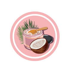 Coconut Body Scrub Jar, Cosmetics Cartoon